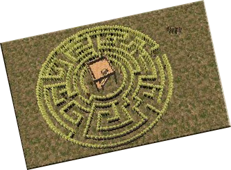 My Adventures In SketchUp: CSO Study: GTT’s Hedge Maze - Thumbnail Displaying Trial Model Lined Up With GTT's Hedge Maze Master, Image 01